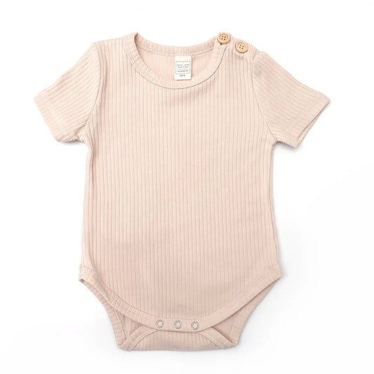With Love for Kids Basics Wide Ribbed Short Sleeve Onesie - Almond 000
