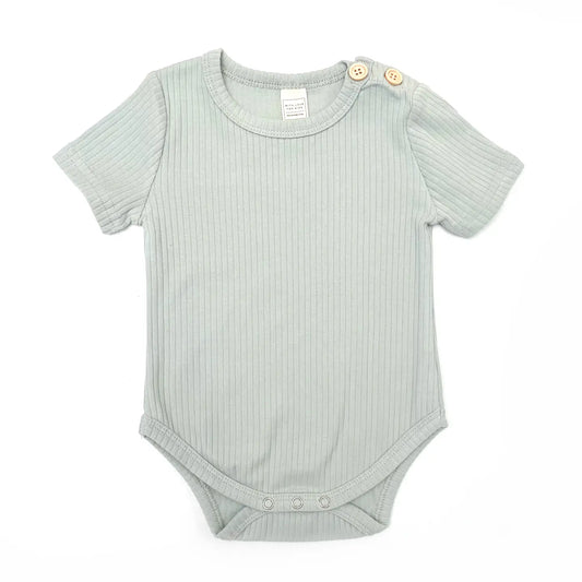 With Love for Kids Basics Wide Ribbed Short Sleeve Onesie - Moss 000