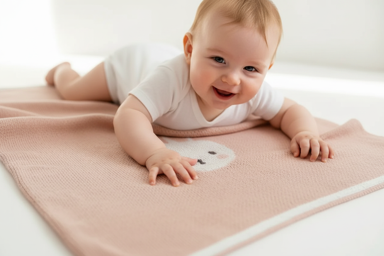 Baby with your bunny blanket